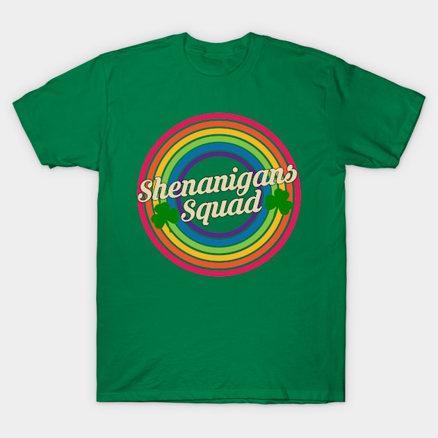 Shenanigans Squad - Retro Rainbow Style T-Shirt by MaydenArt